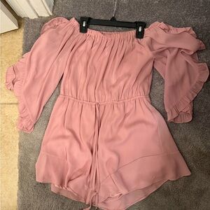 Love Blush Pink Gathered Waist Romper